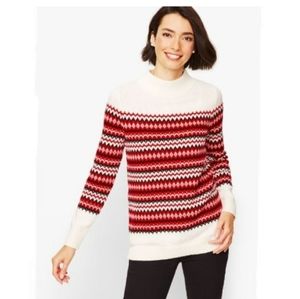 TALBOTS SWEATER CHALET FAIR ISLE WOOL SIZE LARGE